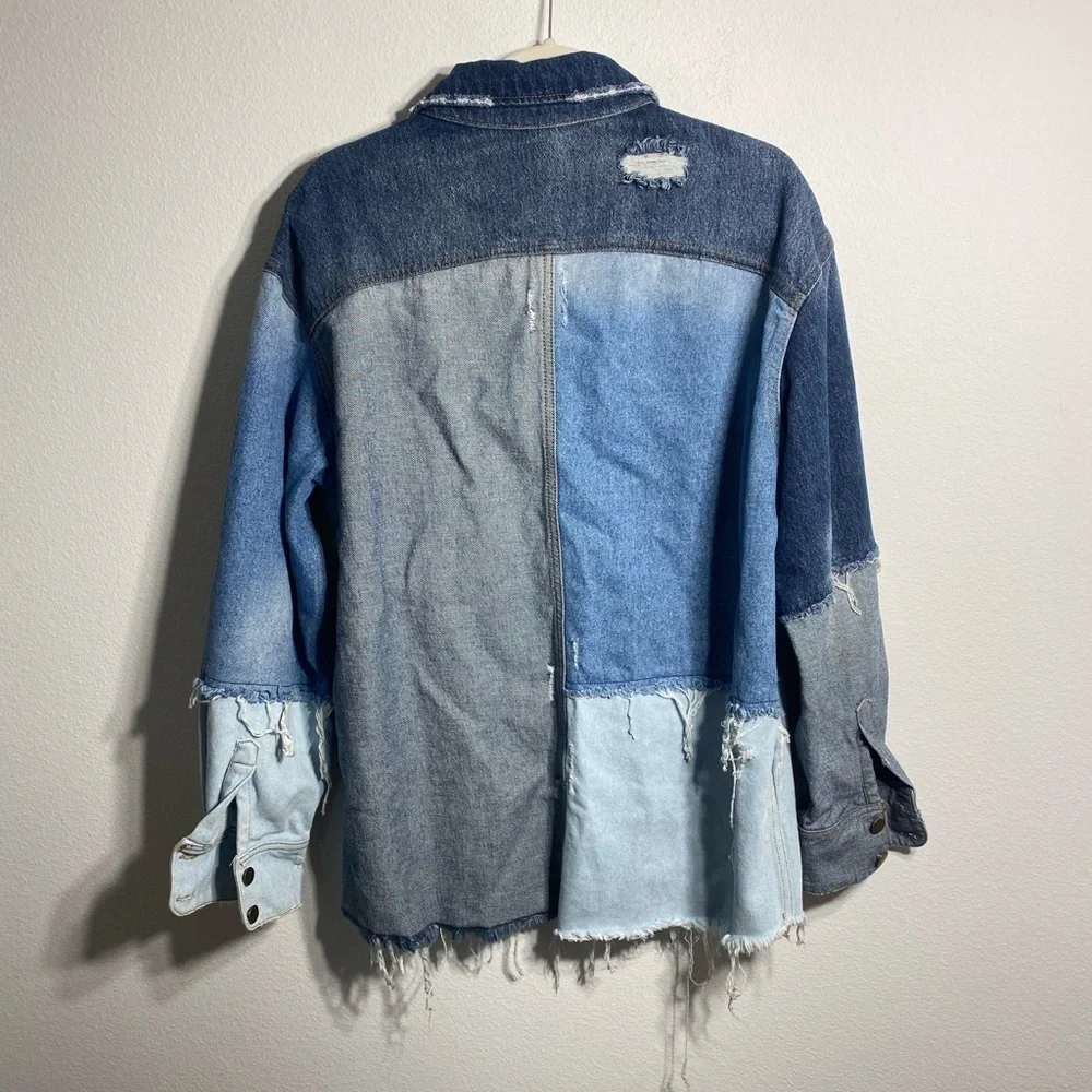 Retrofete | Perri Indigo Patchwork Jean Jacket Sz: XL - Picture 7 of 10